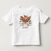 Niedlicher Holzfuchs mit Kindername Kleinkind T-shirt (Vorderseite)