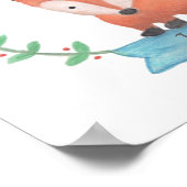 Niedlicher Holzfuchs Zeichnend Baby Kinderzimmer Z Poster (Ecke)