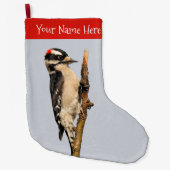 Niedlicher Holzspecht auf Obstbaum Großer Weihnachtsstrumpf (Vorderseite)