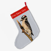 Niedlicher Holzspecht auf Obstbaum Großer Weihnachtsstrumpf (Rückseite (Hängend))