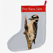 Niedlicher Holzspecht auf Obstbaum Großer Weihnachtsstrumpf (Rückseite)