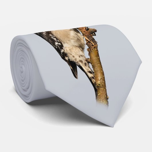 Niedlicher Holzspecht auf Obstbaum Krawatte (Gerollt)