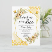 Niedlicher Honig süß wie auch Baby Dusche Einladun Einladung (Stehend Vorderseite)