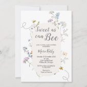 Niedlicher Honig süß wie kann Wildblume Baby Dusch Einladung (Vorderseite)