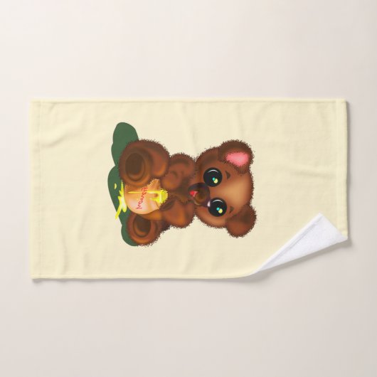 Niedlicher Honigbär Badhandtuch Set (Handtuch)