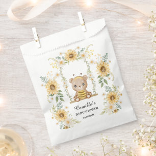 Niedlicher Honigbär mit Sonnenblumen Geschenktütchen