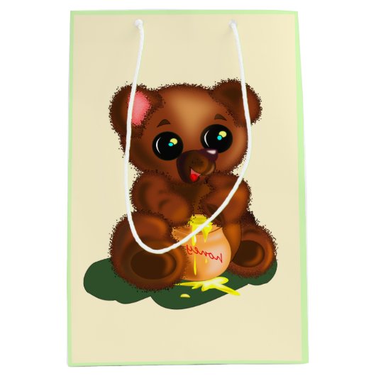 Niedlicher Honigbär Mittlere Geschenktüte (Vorderseite)