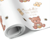 Niedlicher Honigbär und Bienen Geschenkpapier (Rolleneckpunkt)