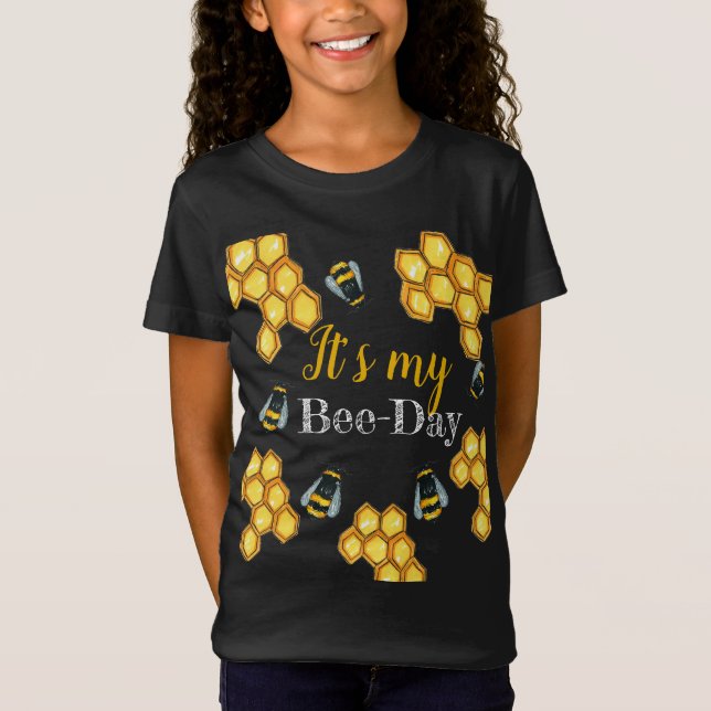 Niedlicher Honigbienen-Kindergeburtstag T-Shirt (Vorderseite)