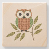 Niedlicher Hoot Owl Stone Untersetzer (Vorderseite)