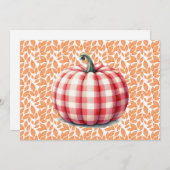 Niedlicher Hopfenfall karierter Kürbis Einladung (Vorne/Hinten)
