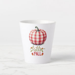 Niedlicher Hopfenfall karierter Kürbis Milchtasse