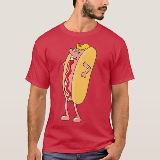 Niedlicher Hot Dog in Bun Funny Jokes Sarcastic Fa T-Shirt (Vorderseite)