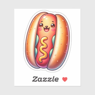 Niedlicher Hot Dog individuell geschnittene Vinyl Aufkleber