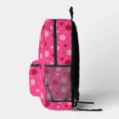 Niedlicher Hot Pink Girly Dot Bedruckter Rucksack (Rechts)