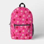 Niedlicher Hot Pink Girly Dot Bedruckter Rucksack (Vorderseite)