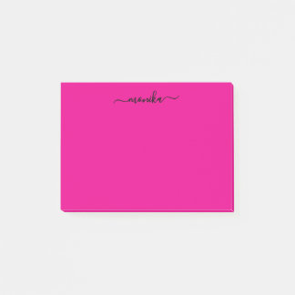 Niedlicher Hot Pink-Individuelle Name Post-it Klebezettel