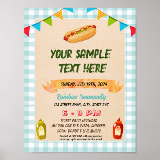 Niedlicher Hotdog-Flyer Poster