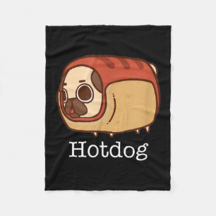Niedlicher Hotdog Lieblicher Mops Hund Lover Fleecedecke
