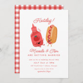 Niedlicher Hotdog Picnic Red GRILLEN Paare Brautpa Einladung (Vorne/Hinten)