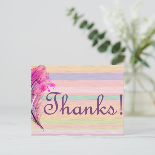 Niedlicher Hübscher Dank Postkarte (Stehend Vorderseite)