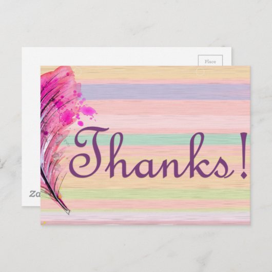 Niedlicher Hübscher Dank Postkarte (Vorne/Hinten)