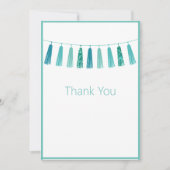 Niedlicher Hübscher grüner Glitzer Tassles Dankeskarte (Vorderseite)