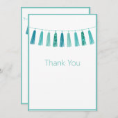 Niedlicher Hübscher grüner Glitzer Tassles Dankeskarte (Vorne/Hinten)