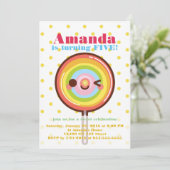 Niedlicher hübscher Regenbogen-Geburtstag Einladung (Stehend Vorderseite)