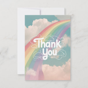 Niedlicher Hübscher Regenbogen und Wolken Dankeskarte