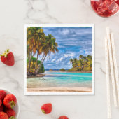 Niedlicher Hübscher Sommer Hawaii Beach Wasserfarb Serviette (Beispiel)