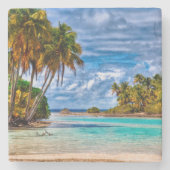 Niedlicher Hübscher Sommer Hawaii Beach Wasserfarb Steinuntersetzer (Vorderseite)