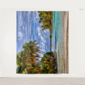 Niedlicher Hübscher Sommer Hawaii Beach Wasserfarb Wandteppich (Vorderseite)