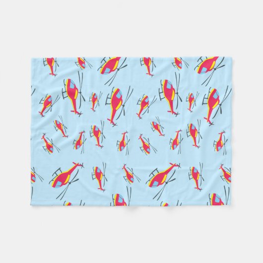 Niedlicher Hubschrauber Fleecedecke (Vorderseite (Horizontal))