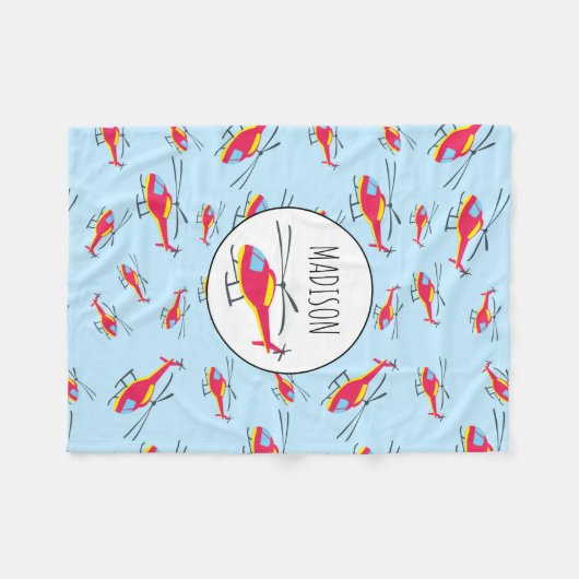 Niedlicher Hubschrauber Fleecedecke (Vorderseite (Horizontal))