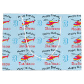 Niedlicher Hubschrauber Geburtsname und -alter Große Geschenktüte (Rückseite)