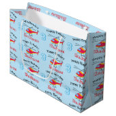 Niedlicher Hubschrauber Geburtsname und -alter Große Geschenktüte (Vorderseite Schrägansicht)