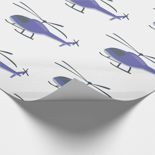 Niedlicher Hubschrauber Geschenkpapier (Ecke)