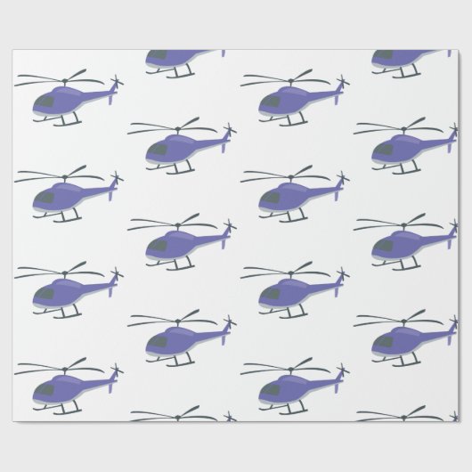 Niedlicher Hubschrauber Geschenkpapier (Flach)