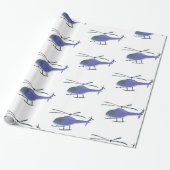 Niedlicher Hubschrauber Geschenkpapier (Ungerollt)