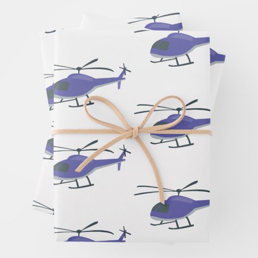 Niedlicher Hubschrauber Geschenkpapier Set (Beispiel)