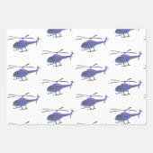 Niedlicher Hubschrauber Geschenkpapier Set (Vorderseite)