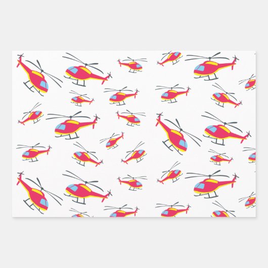 Niedlicher Hubschrauber Geschenkpapier Set (Vorderseite 3)