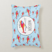 Niedlicher Hubschrauber-Individuelle Name Dekokissen (Vorderseite(Vertikal))