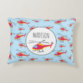 Niedlicher Hubschrauber-Individuelle Name Dekokissen (Rückseite)