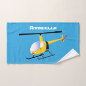 Niedlicher Hubschrauber mit gelbem Cartoon Badhandtuch Set (Handtuch)