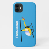 Niedlicher Hubschrauber mit gelbem Cartoon Case-Mate iPhone Hülle (Rückseite)