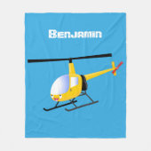 Niedlicher Hubschrauber mit gelbem Cartoon Fleecedecke (Vorderseite)
