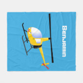 Niedlicher Hubschrauber mit gelbem Cartoon Fleecedecke (Vorderseite (Horizontal))