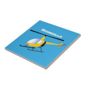 Niedlicher Hubschrauber mit gelbem Cartoon Fliese (Seite)